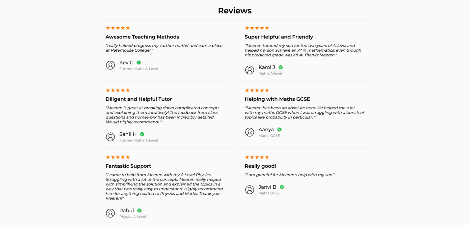 Review section