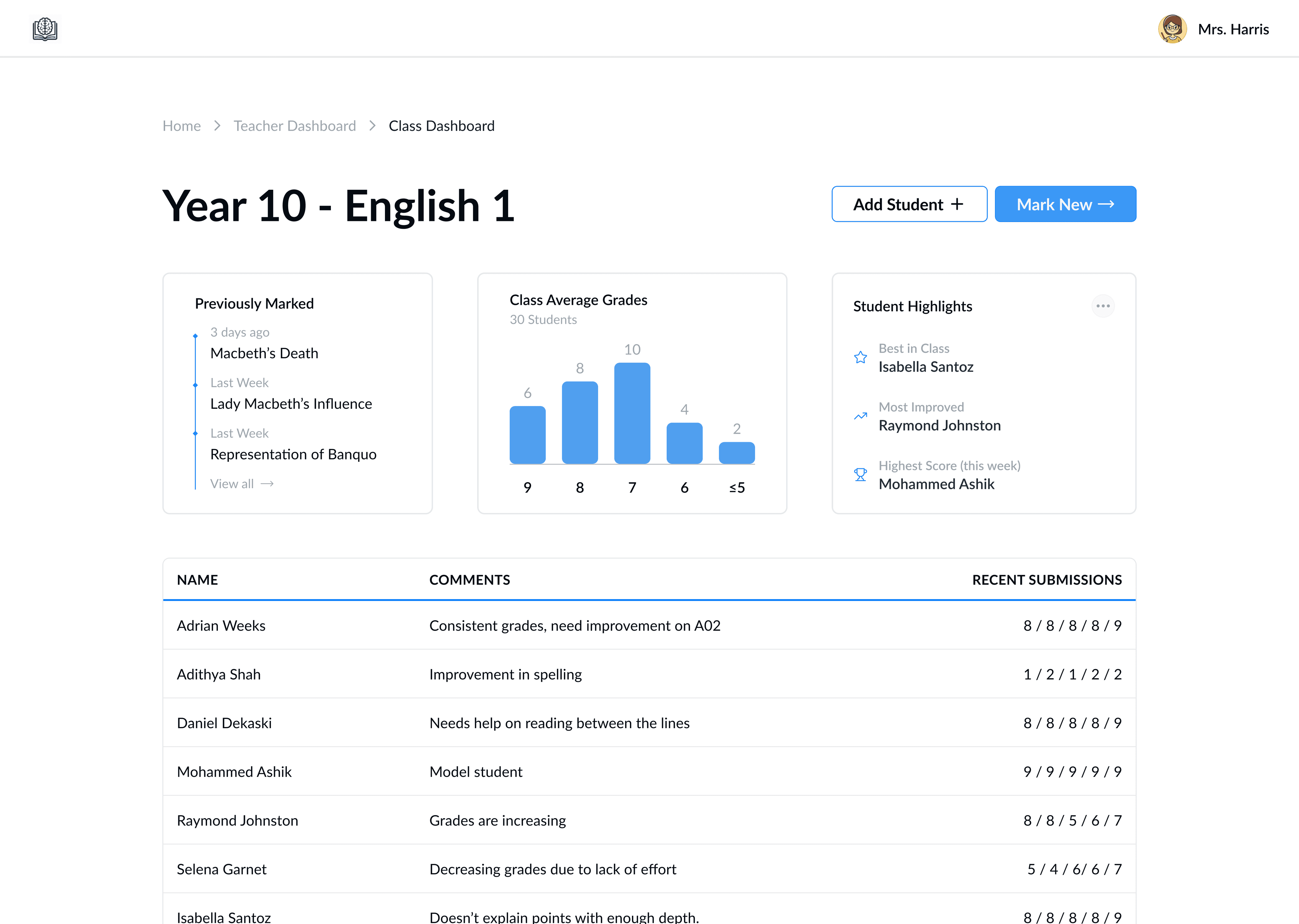 Class Dashboard Image